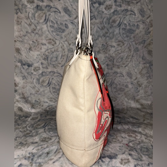 Coach Poppy K1182-19029 Flower Sequin Glam Tote Shoulder HandBag - Picture 3 of 8